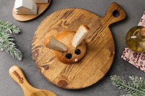 Сырный крем-суп с грибами в хлебе "Веселый Кролик"