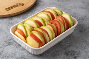 Картошка с кабачками и помидорами в духовке