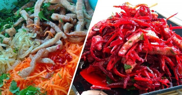 Салат «Китайский дракон» с мясом и свеклой